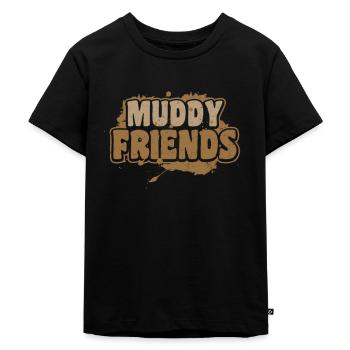 Mud Run Muddy Friends Gift - Kids Premium Organic T-Shirt - black - Front - Mikhail (115cm)