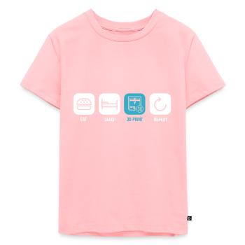 Eat Sleep 3D Print Repeat Impression Rétro Printing - T-shirt Premium bio Enfant - rose - Devant - AI Model Kid Female (0cm)