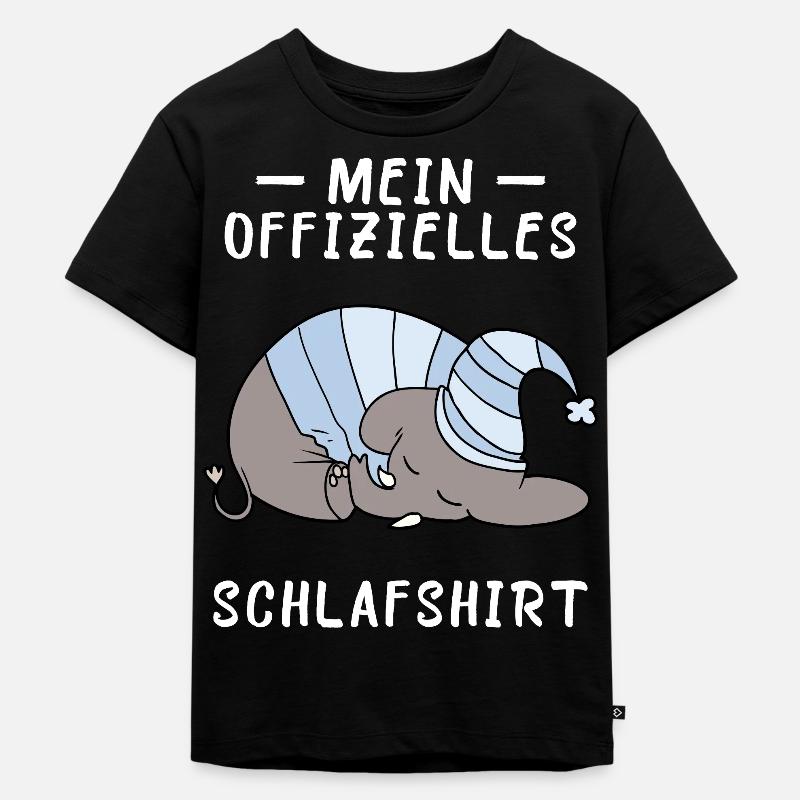 Elefant Schlafshirt Geschenk Geburtstag - Kinder Premium Bio T-Shirt - Schwarz