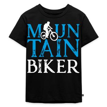 Mountainbike Mountainbiker - Kinder Premium Bio T-Shirt - Schwarz - Vorne - Mikhail (115cm)