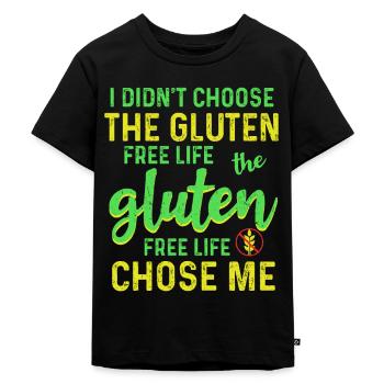 Glutenfrei - Kinder Premium Bio T-Shirt - Schwarz - Vorne - Mikhail (115cm)