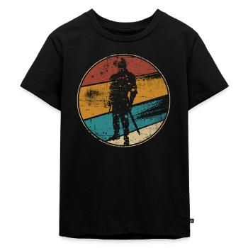 Knight in armor vintage - Kids Premium Organic T-Shirt - black - Front - Mikhail (115cm)