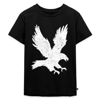 Adler Vogel Habicht Greifvögel Raubtier - Kinder Premium Bio T-Shirt - Schwarz - Vorne - Mikhail (115cm)