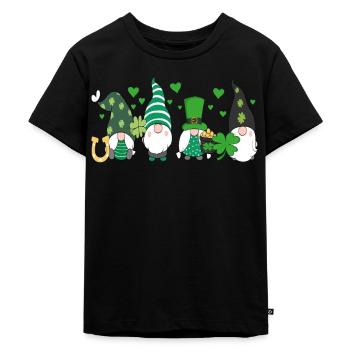 St Patrick's Day Dwarf Swelling Shamrock - Kids Premium Organic T-Shirt - black - Front - Mikhail (115cm)