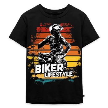 Motorcycle Lifestyle / Motorrad / Motorräder biker - Kinder Premium Bio T-Shirt - Schwarz - Vorne - Mikhail (115cm)
