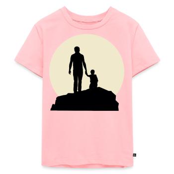 Fancy Dad And Moon Design - Kinder Premium Bio T-Shirt - Rosa - Vorne - AI Model Kid Female (0cm)