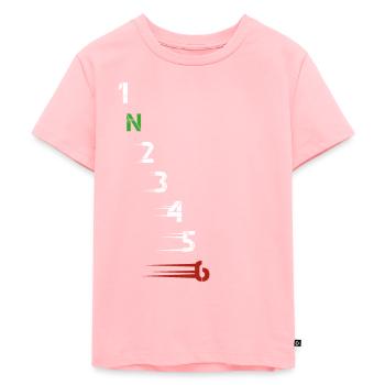 1n23456 Motorcycle Gear Shift Motorcyclist - Kids Premium Organic T-Shirt - rose - Front - AI Model Kid Female (0cm)