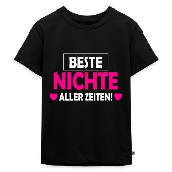 Beste Nichte allerzeiten - Kinder Premium Bio T-Shirt - Schwarz - Vorne - Mikhail (115cm)