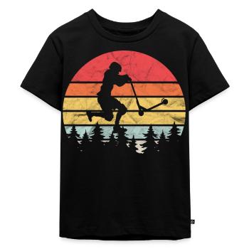 Scooter Stunt Roller Retro Geschenkidee - Kinder Premium Bio T-Shirt - Schwarz - Vorne - Mikhail (115cm)