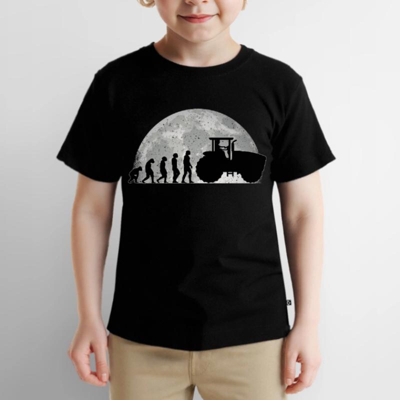 Tractor Driver Evolution Moon Tractor Farmer Kids Premium Organic T-Shirt