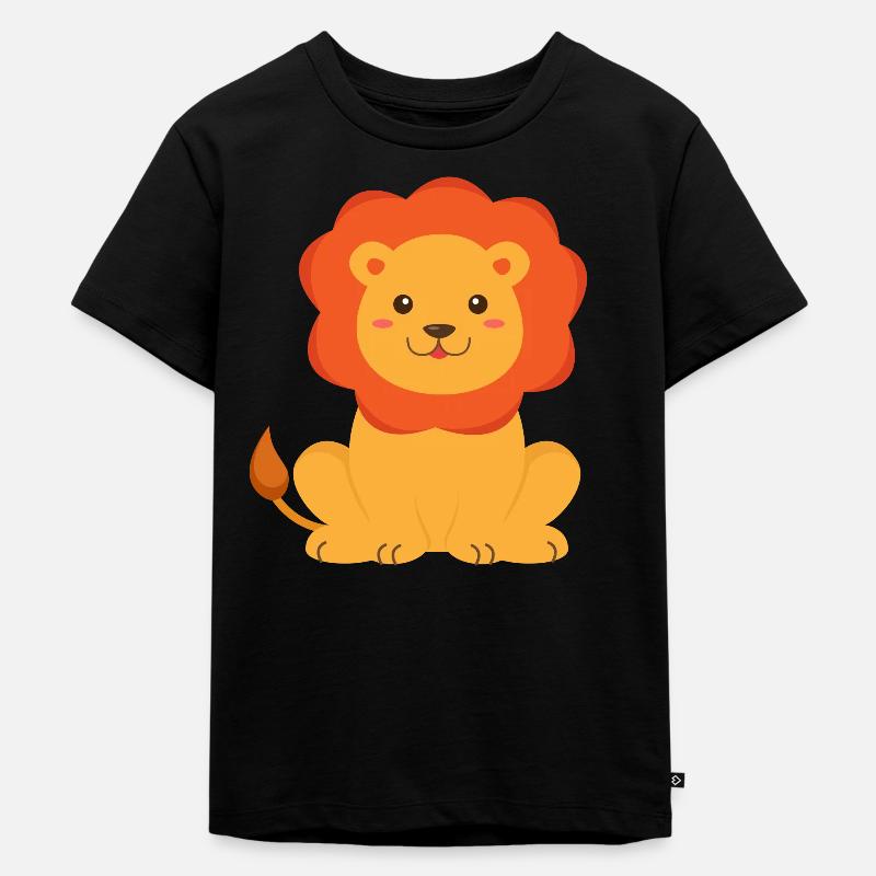 Löwe Kinder Kleinkinder - Kinder Premium Bio T-Shirt - Schwarz
