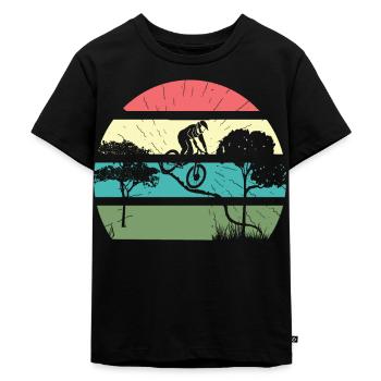 Vintage Fahrrad Fahrräder Biker Retro Fahrrad Rad - Kinder Premium Bio T-Shirt - Schwarz - Vorne - Mikhail (115cm)