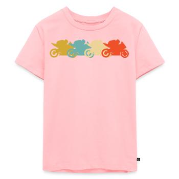 Courses de moto sur route - T-shirt Premium bio Enfant - rose - Devant - AI Model Kid Female (0cm)