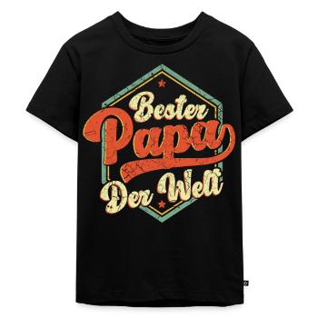 Bester Papa Der Welt Bester Papa - Kinder Premium Bio T-Shirt - Schwarz - Vorne - Mikhail (115cm)