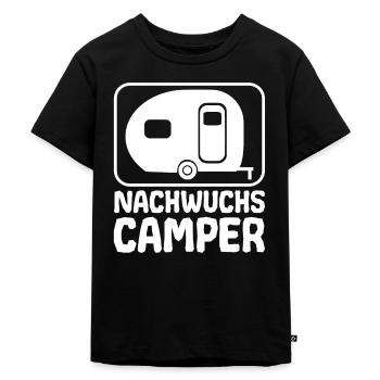 Nachwuchs Camper Wohnwagen für Kinder Baby - Kinder Premium Bio T-Shirt - Schwarz - Vorne - Mikhail (115cm)