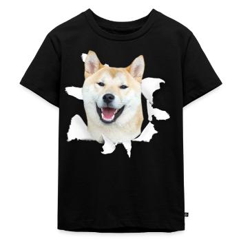 Shiba Inu - Shiba Inu Hund - Kinder Premium Bio T-Shirt - Schwarz - Vorne - Mikhail (115cm)