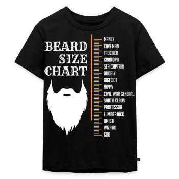 Bär Größentabelle, Bärtig, Bärte - Kinder Premium Bio T-Shirt - Schwarz - Vorne - Mikhail (115cm)