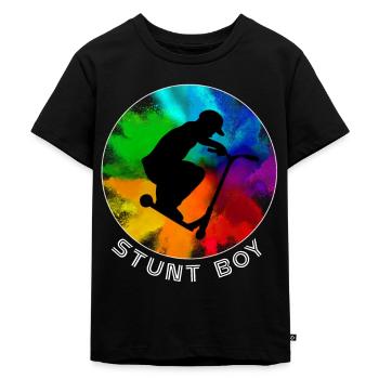 Stunt Boy Scooter Stunt Skater Kick Scooter Kids - Kids Premium Organic T-Shirt - black - Front - Mikhail (115cm)
