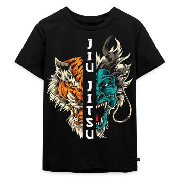 Brazilian Jiu Jitsu - Kinder Premium Bio T-Shirt - Schwarz - Vorne - Mikhail (115cm)