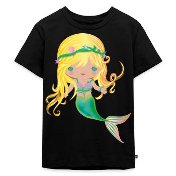 Mermaid Blonde Pink - Merrjungfrau blond - Kinder Premium Bio T-Shirt - Schwarz - Vorne - Mikhail (115cm)