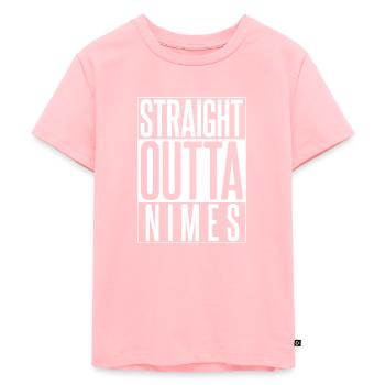 STRAIGHT OUTTA NIMES - T-shirt Premium bio Enfant - rose - Devant - AI Model Kid Female (0cm)