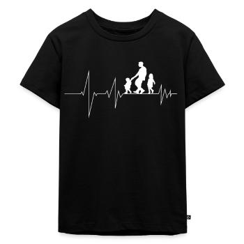 Vater 2 Kinder Sohn Tochter Vatertag Geschenk - Kinder Premium Bio T-Shirt - Schwarz - Vorne - Mikhail (115cm)