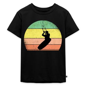 Kite Surfer Kitesurfing Kiteboarding - Kids Premium Organic T-Shirt - black - Front - Mikhail (115cm)