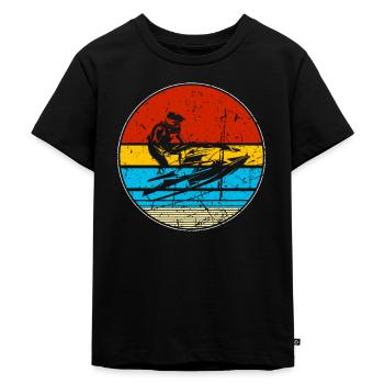 Jetski sports nautiques Bateau de plage Ski nautique Sport - T-shirt Premium bio Enfant - noir - Devant - Mikhail (115cm)