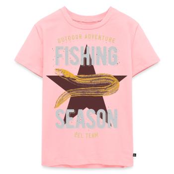 Eel fishing - Kids Premium Organic T-Shirt - rose - Front - AI Model Kid Female (0cm)