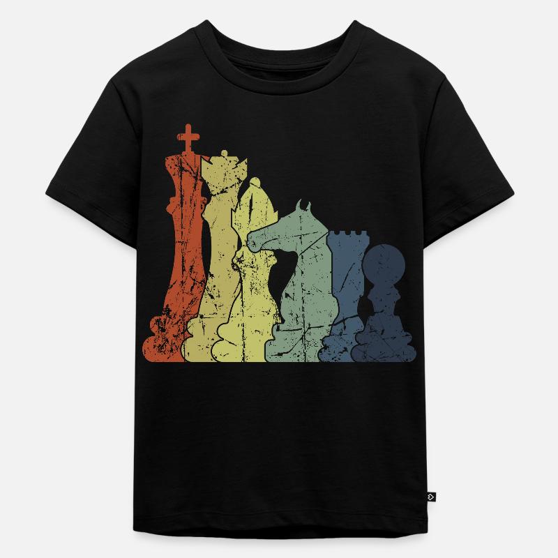 Échecs Rétro Vintage - T-shirt Premium bio Enfant - noir
