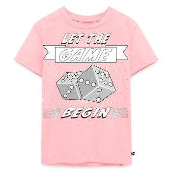 DICE LET THE GAME BEGIN - Kids Premium Organic T-Shirt - rose - Front - AI Model Kid Female (0cm)