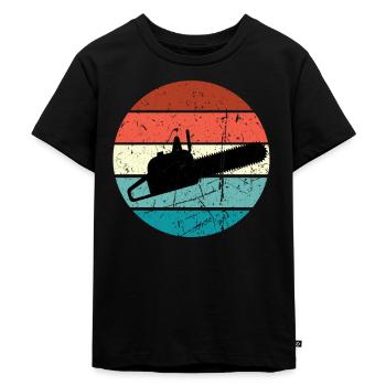 Bûcheron forestier bois scie à chaîne - T-shirt Premium bio Enfant - noir - Devant - Mikhail (115cm)