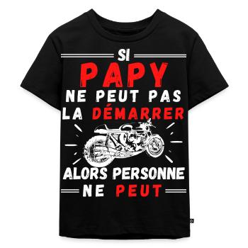 Si PAPY ne peut pas la démarrer alors personne - T-shirt Premium bio Enfant - noir - Devant - Mikhail (115cm)