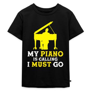 Piano Klavier - Kinder Premium Bio T-Shirt - Schwarz - Vorne - Mikhail (115cm)