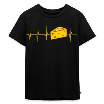Mon cœur bat pour Cheese ! Fromage Toastie mème - T-shirt Premium bio Enfant - noir - Devant - Mikhail (115cm)