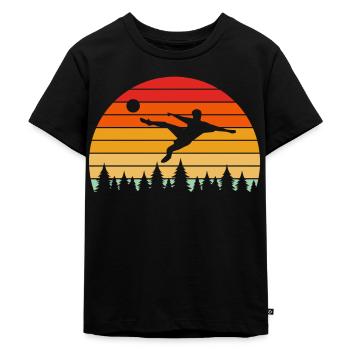 Fußball Fussball Fußballverein Fußballer Geschenk - Kinder Premium Bio T-Shirt - Schwarz - Vorne - Mikhail (115cm)