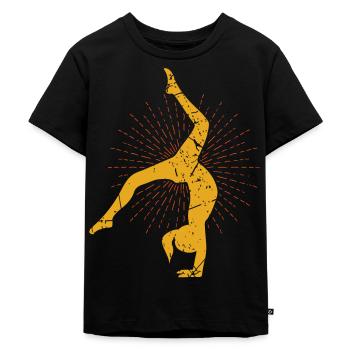 Turnen Turnerin Sport Gymnastik - Kinder Premium Bio T-Shirt - Schwarz - Vorne - Mikhail (115cm)