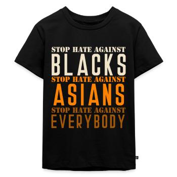 Stop Asian Hate American Support Racism Awareness - Kinder Premium Bio T-Shirt - Schwarz - Vorne - Mikhail (115cm)