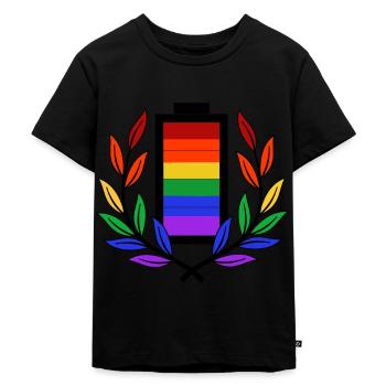 Battery Battery LGBT Homosexuality Gay Pride - Kids Premium Organic T-Shirt - black - Front - Mikhail (115cm)
