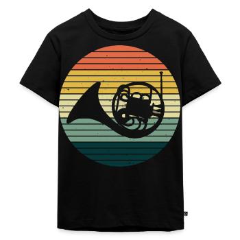 French Horn Hornist - Kinder Premium Bio T-Shirt - Schwarz - Vorne - Mikhail (115cm)