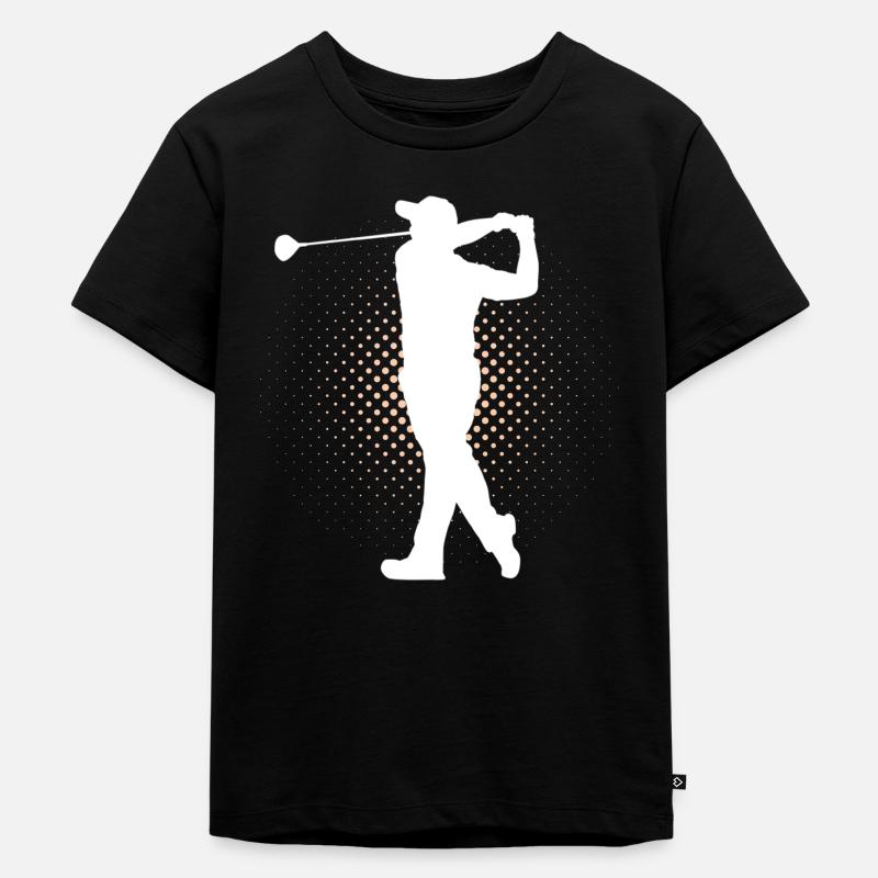 Golf - Kinder Premium Bio T-Shirt - Schwarz