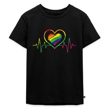 LGBT Bi CSD Rainbow Gay Pride Lesbian LGBTQ Outfit - Kids Premium Organic T-Shirt - black - Front - Mikhail (115cm)