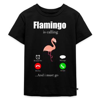 Flamingo - Kinder Premium Bio T-Shirt - Schwarz - Vorne - Mikhail (115cm)