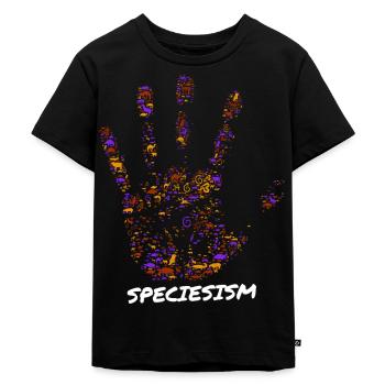 Stop au spécisme Empreinte de main animale - T-shirt Premium bio Enfant - noir - Devant - Mikhail (115cm)