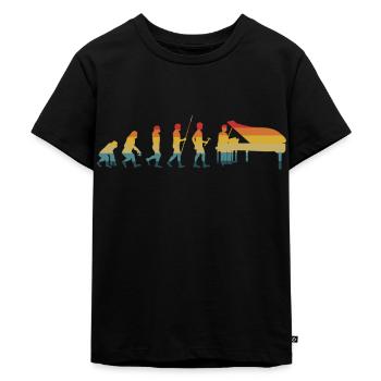 Piano - Kinder Premium Bio T-Shirt - Schwarz - Vorne - Mikhail (115cm)