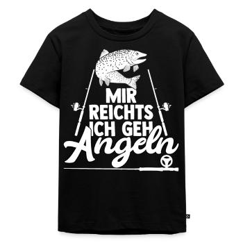 Angeln - Kinder Premium Bio T-Shirt - Schwarz - Vorne - Mikhail (115cm)