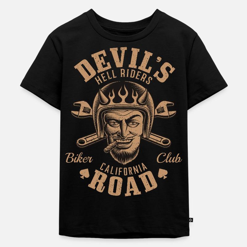 Devil’s Hell Riders Bikers Diable Moto Club - T-shirt Premium bio Enfant - noir