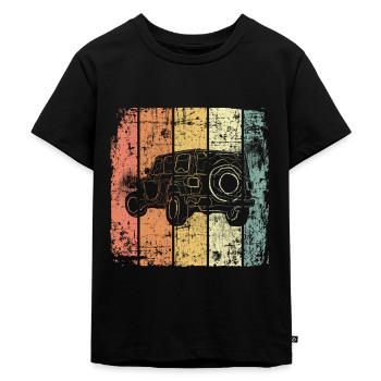 Off-road vehicle retro - Kids Premium Organic T-Shirt - black - Front - Mikhail (115cm)