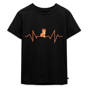 Fuchs Waldtiere - Kinder Premium Bio T-Shirt - Schwarz - Vorne - Mikhail (115cm)