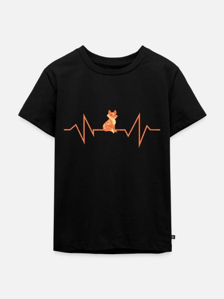 Fuchs Waldtiere - Kinder Premium Bio T-Shirt - Schwarz